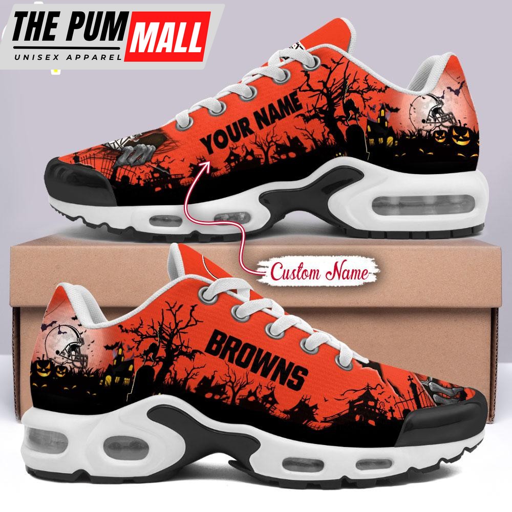 Custom Name NFL Cleveland Browns Halloween Day Air Max Plus Shoes