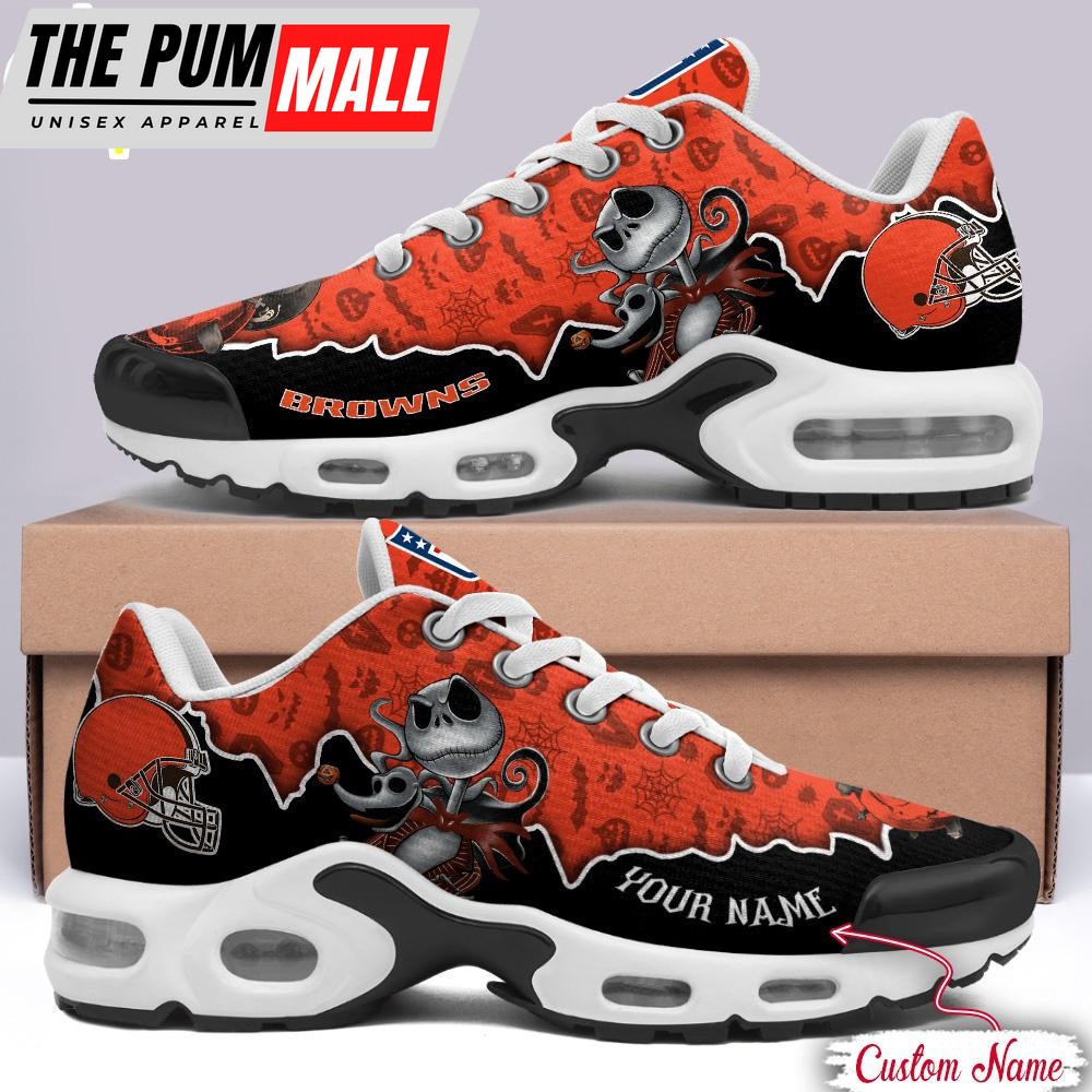 Custom Name NFL Cleveland Browns Jack Skellington Air Max Plus Shoes