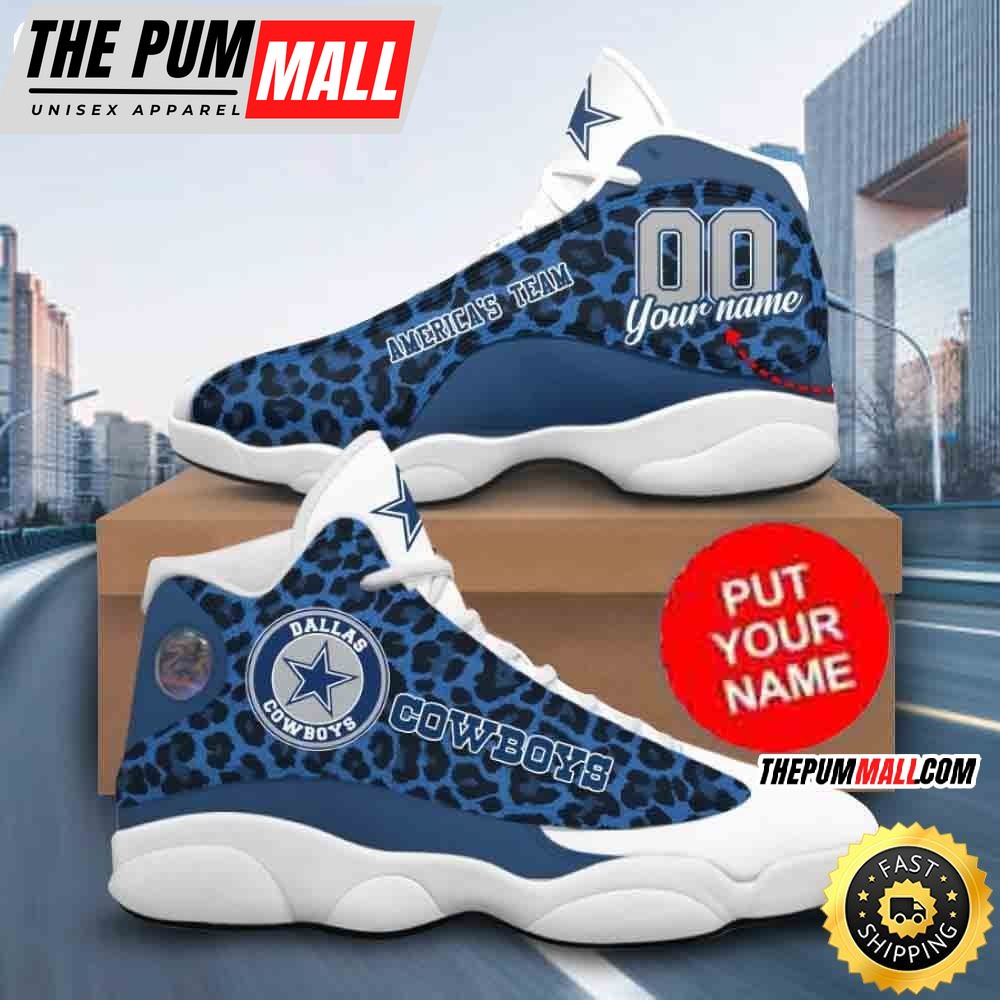 Custom Name NFL Dallas Cowboys Air Jd 13 Shoes Cowboys Football Gifts Printed Logo JD 13