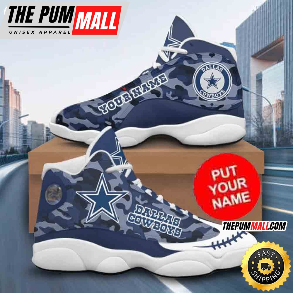 Custom Name NFL Dallas Cowboys Litmited Edition Air Jd 13 Shoes Printed Logo JD 13