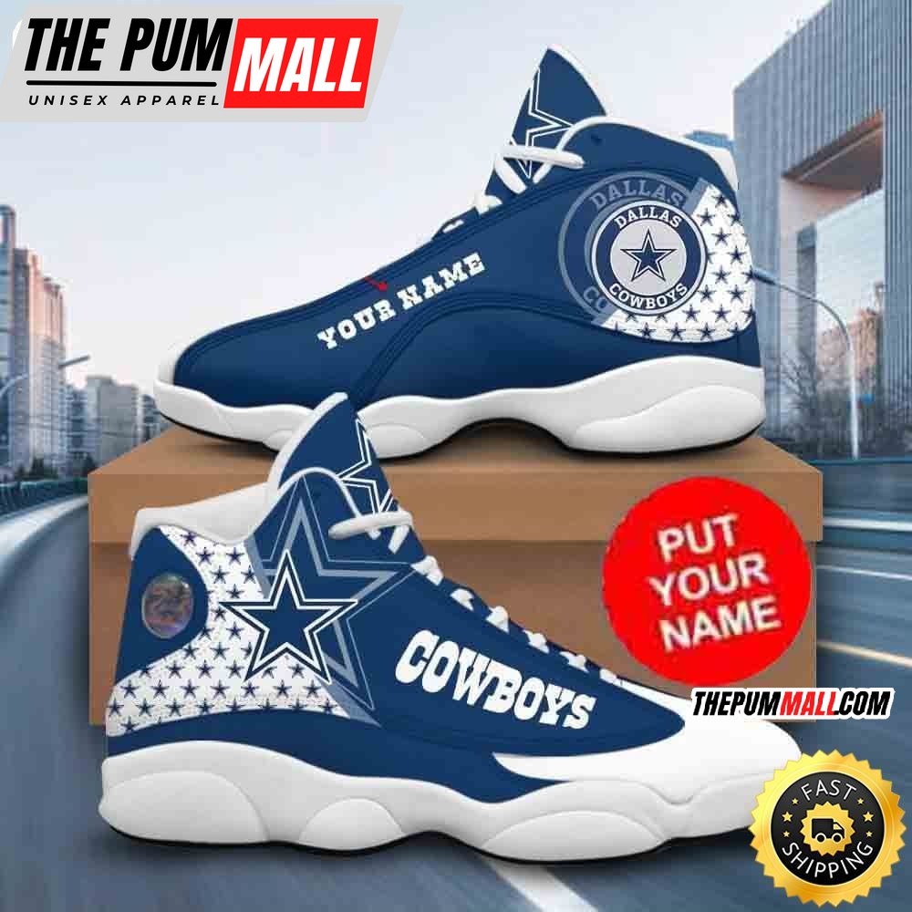 Custom Name NFL Dallas Cowboys Logo Pattern Air Jd 13 Shoes Printed Logo JD 13