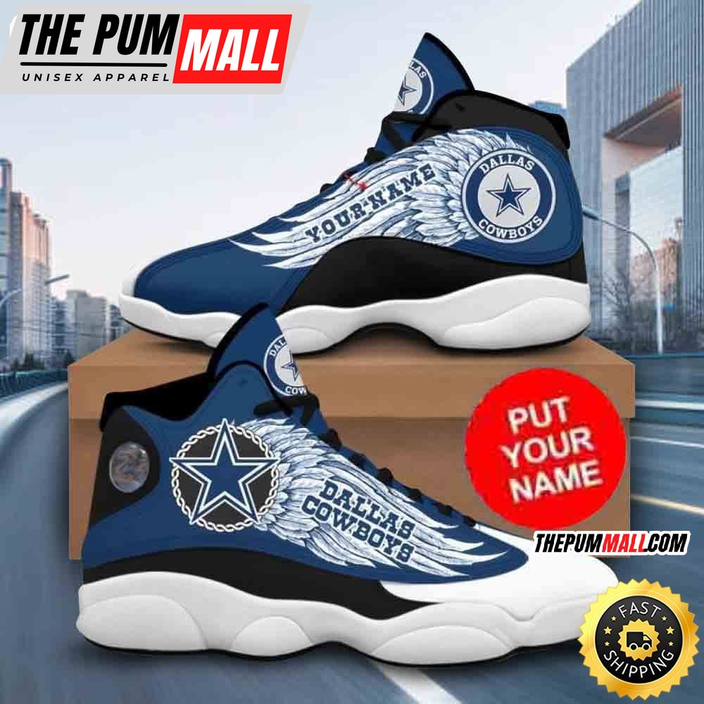 Custom Name NFL Dallas Cowboys Swing Air Jd 13 Shoes Printed Logo JD 13