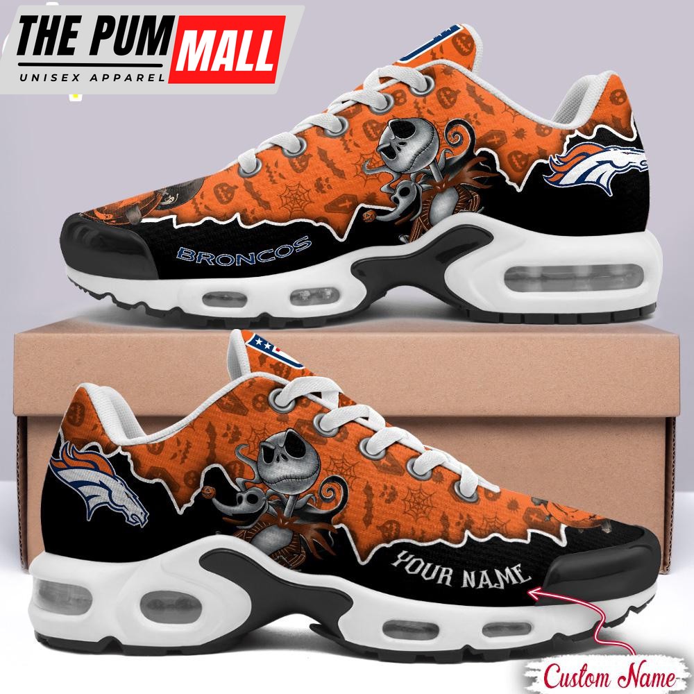 Custom Name NFL Denver Broncos Jack Skellington Air Max Plus Shoes