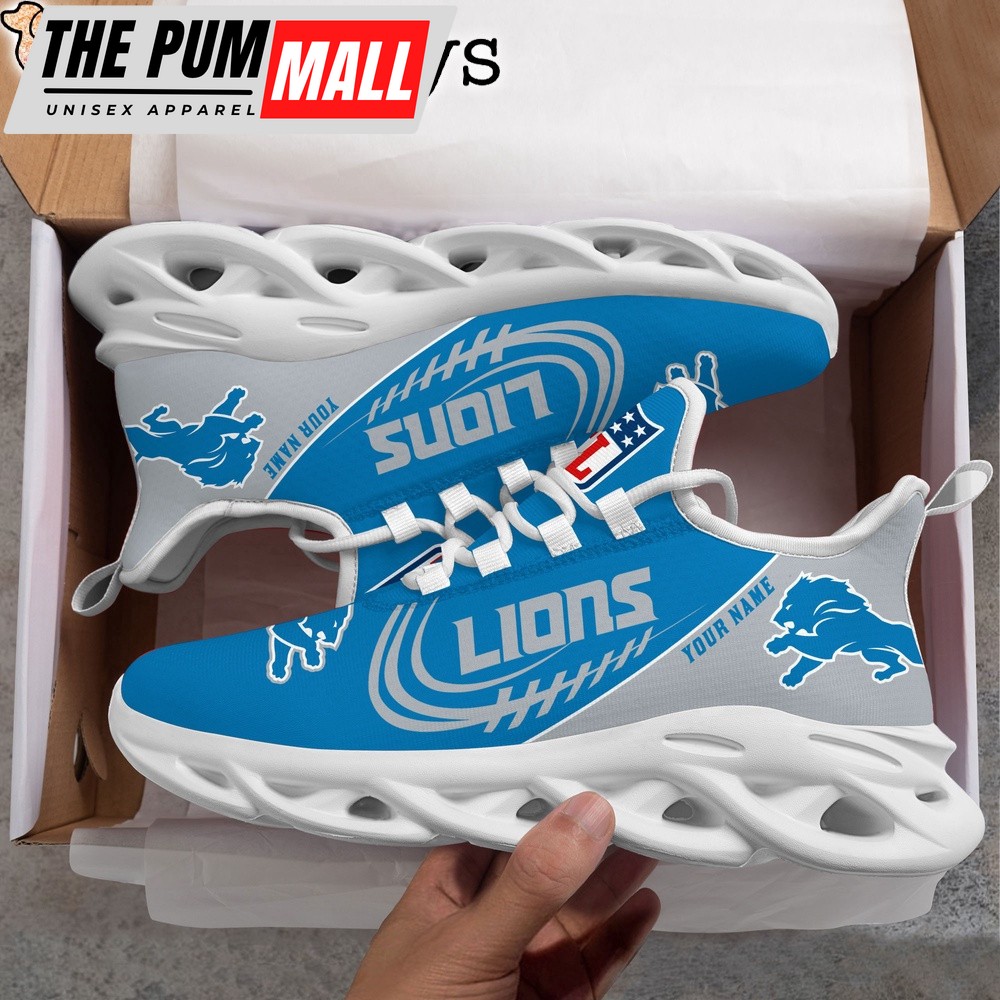 Custom Name NFL Detroit Lions Clunky Max Soul Shoes
