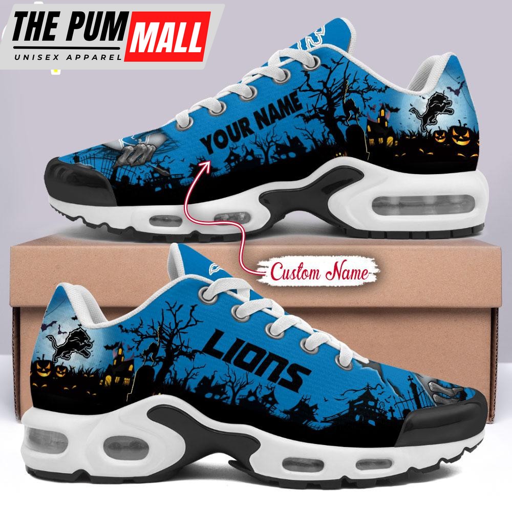 Custom Name NFL Detroit Lions Halloween Day Air Max Plus Shoes