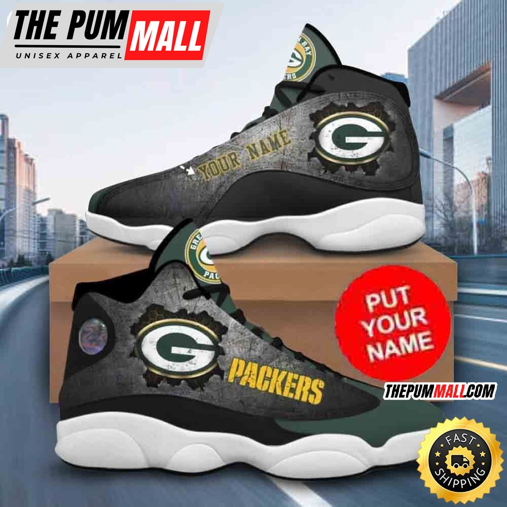 Custom Name NFL Green Bay Packers Air Jd 13 Shoes Printed Logo JD 13
