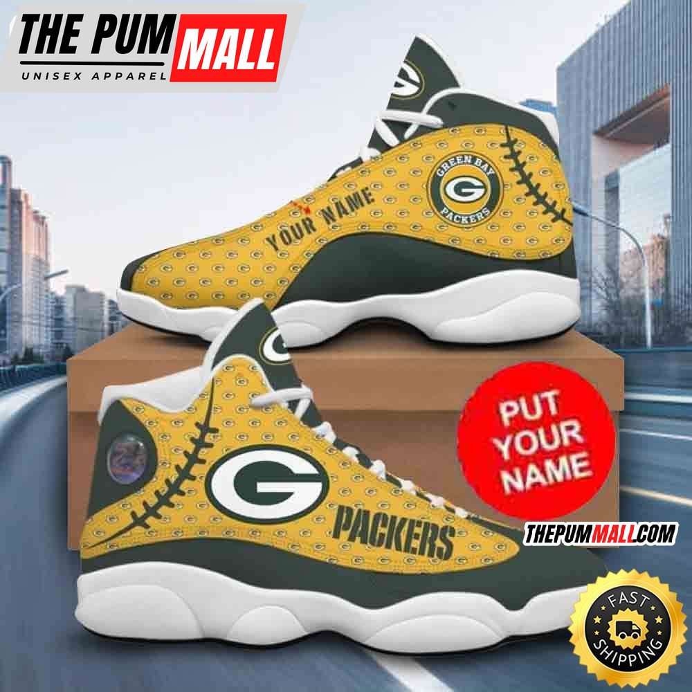 Custom Name NFL Green Bay Packers Logo Air Jd 13 Shoes Printed Logo JD 13