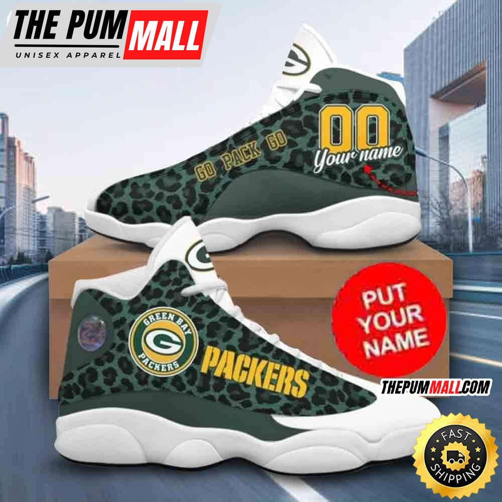 Custom Name NFL Green Bay Packers Logo Design Air Jd 13 Shoes Printed Logo JD 13