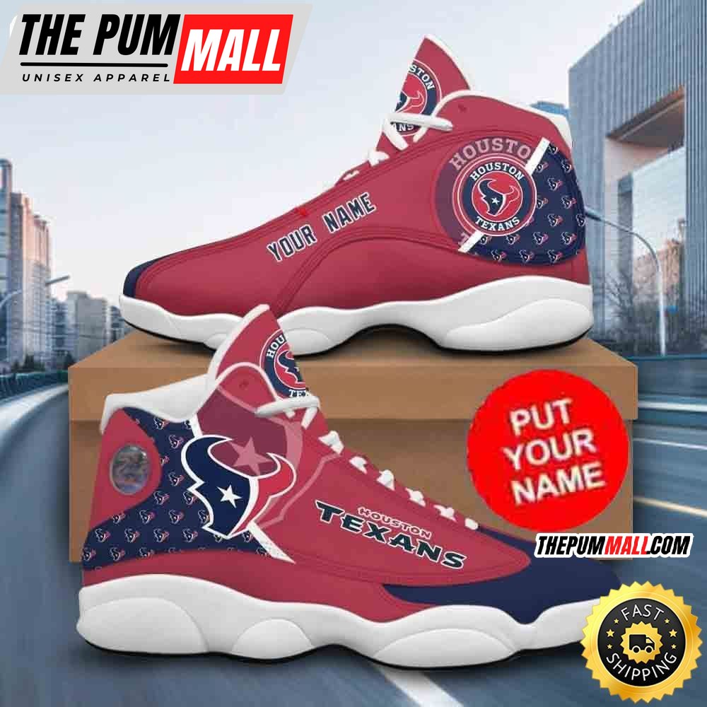 Custom Name NFL Houston Texans Air Jd 13 Shoes Printed Logo JD 13
