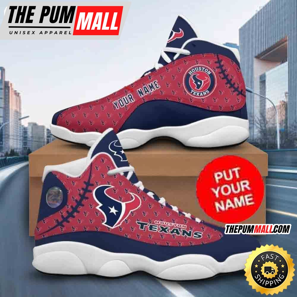 Custom Name NFL Houston Texans Logo Pattern Air Jd 13 Shoes Printed Logo JD 13
