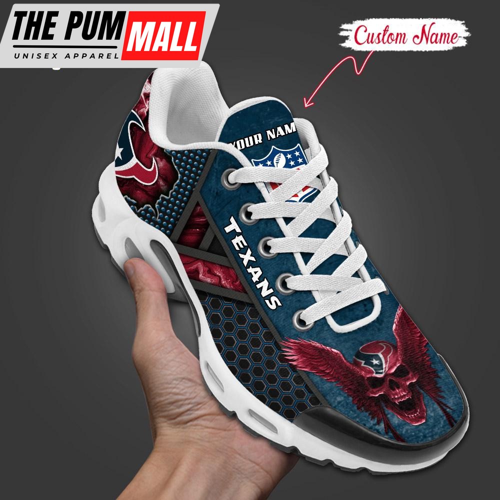Custom Name NFL Houston Texans Skull Air Max Plus Shoes