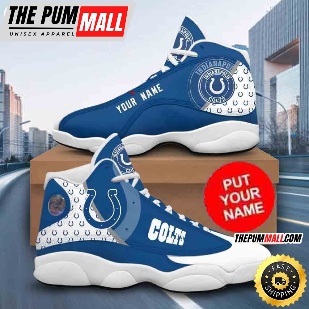 Custom Name NFL Indianapolis Colts Air Jd 13 Shoes Printed Logo JD 13