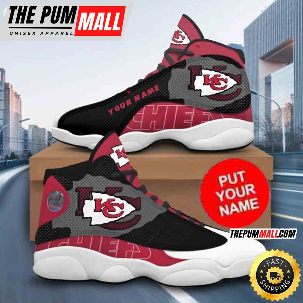 Custom Name NFL Kansas City Chiefs Air Jd 13 Shoes Printed Logo JD 13