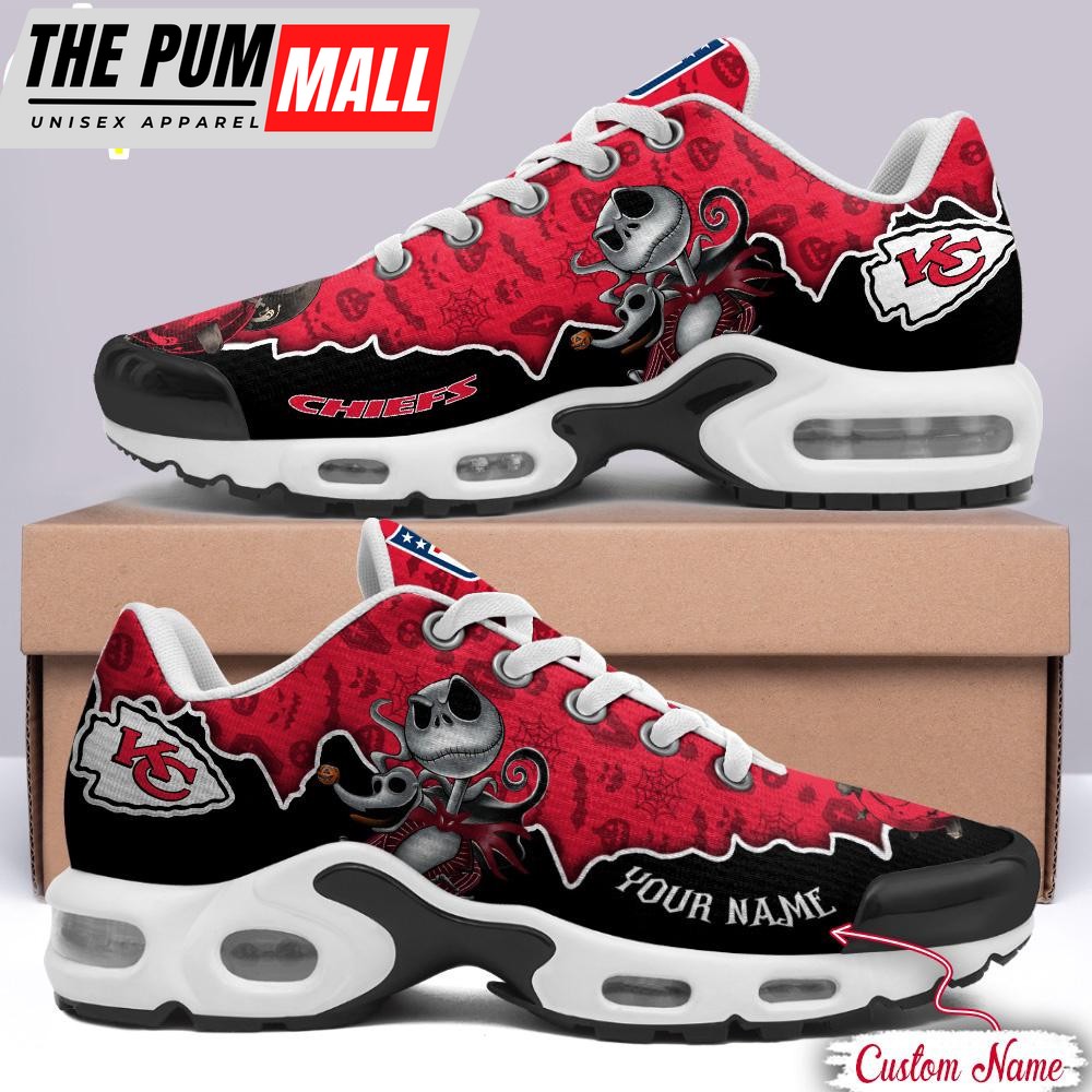 Custom Name NFL Kansas City Chiefs Jack Skellington Air Max Plus Shoes