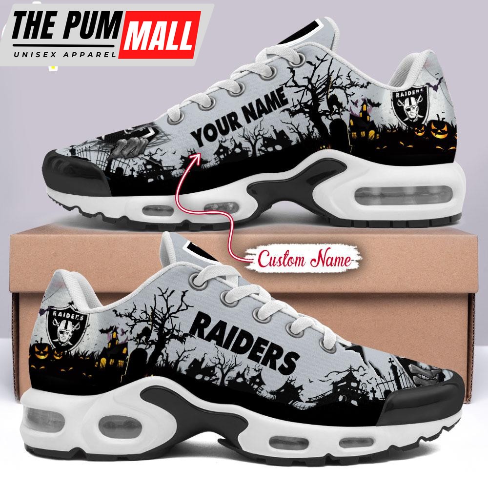 Custom Name NFL Las Vegas Raiders Halloween Day Air Max Plus Shoes
