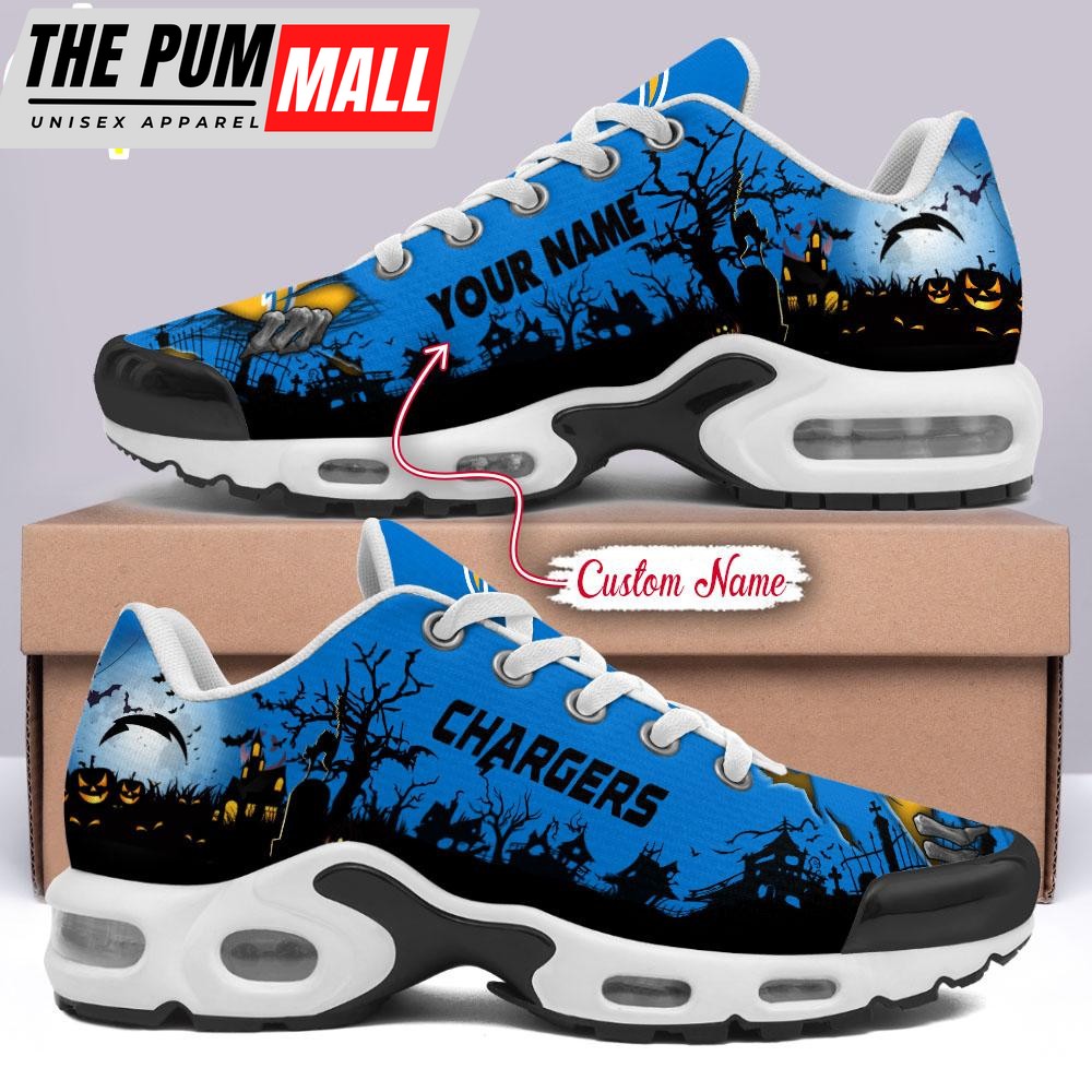 Custom Name NFL Los Angeles Chargers Halloween Day Air Max Plus Shoes