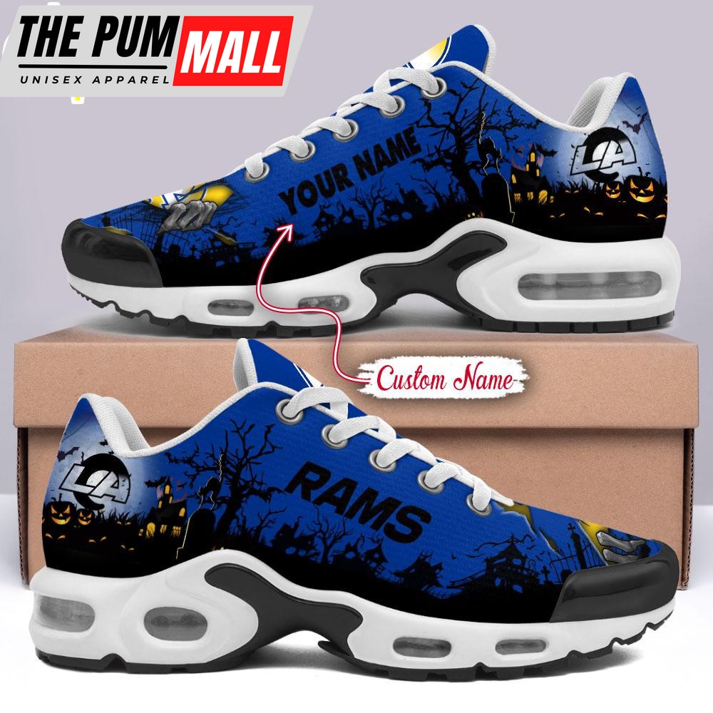 Custom Name NFL Los Angeles Rams Halloween Day Air Max Plus Shoes