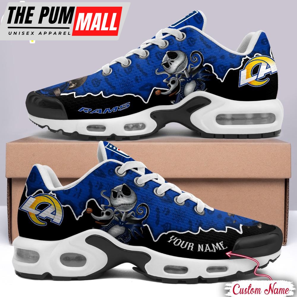 Custom Name NFL Los Angeles Rams Jack Skellington Air Max Plus Shoes