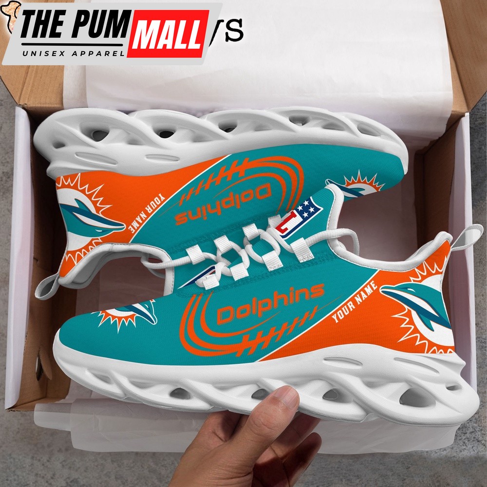 Custom Name NFL Miami Dolphins Clunky Max Soul Shoes