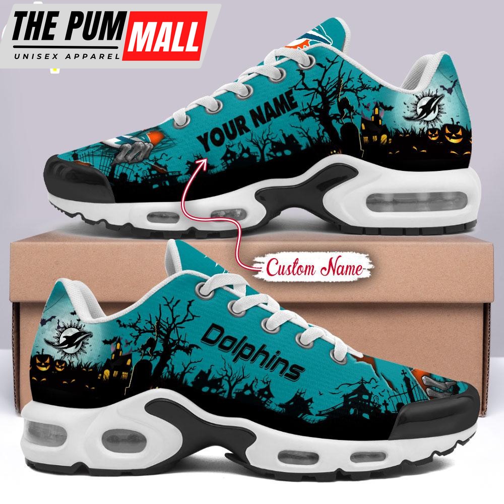 Custom Name NFL Miami Dolphins Halloween Day Air Max Plus Shoes
