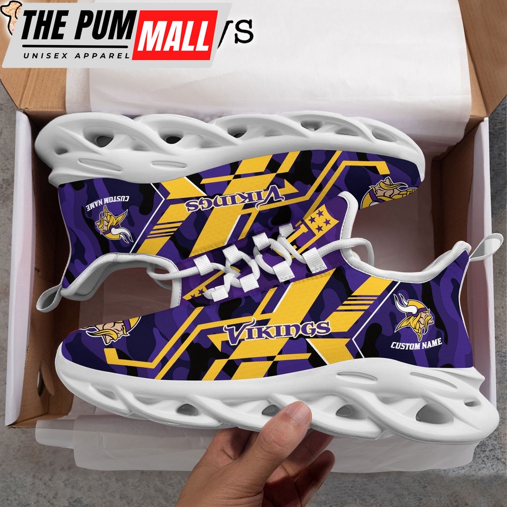 Custom Name NFL Minnesota Vikings Clunky Max Soul Shoes