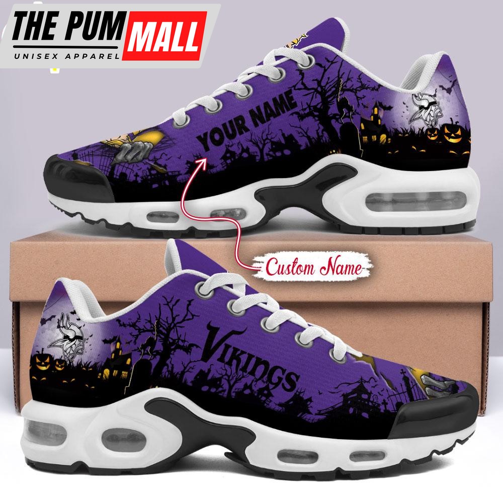 Custom Name NFL Minnesota Vikings Halloween Day Air Max Plus Shoes