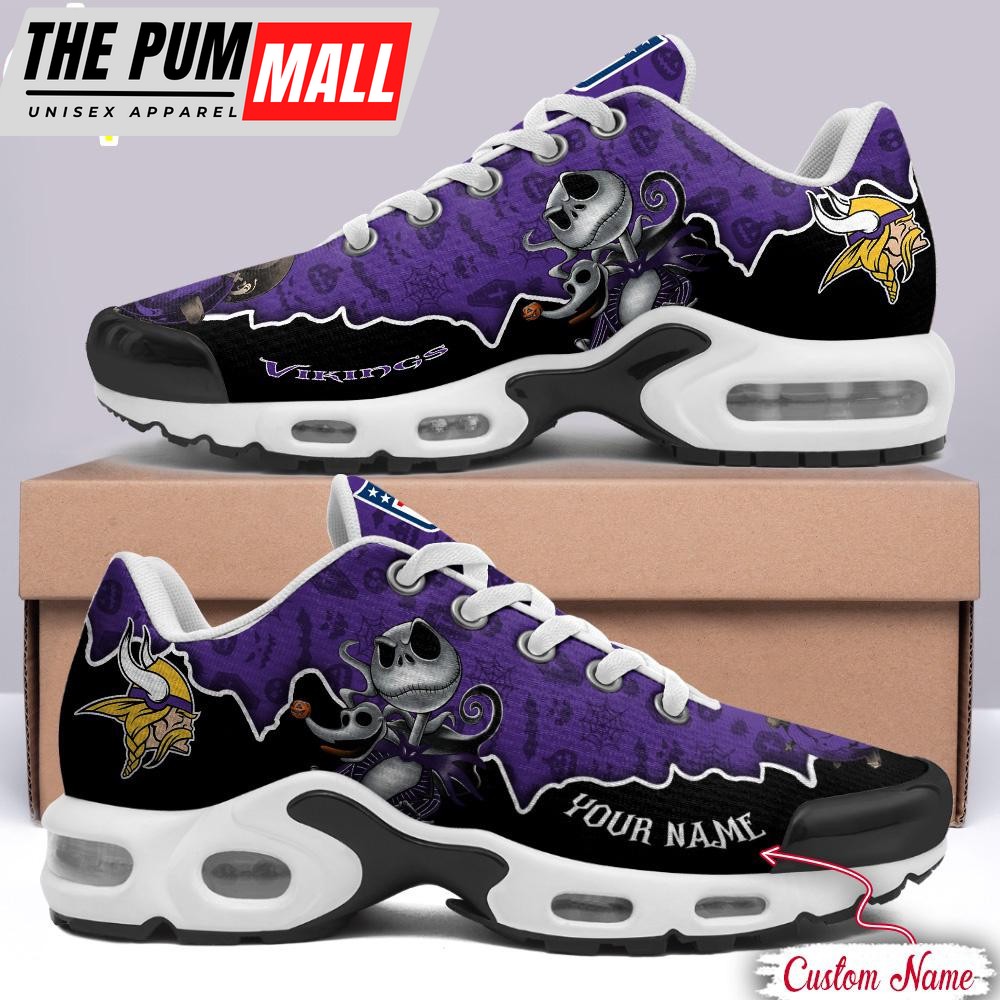 Custom Name NFL Minnesota Vikings Jack Skellington Air Max Plus Shoes