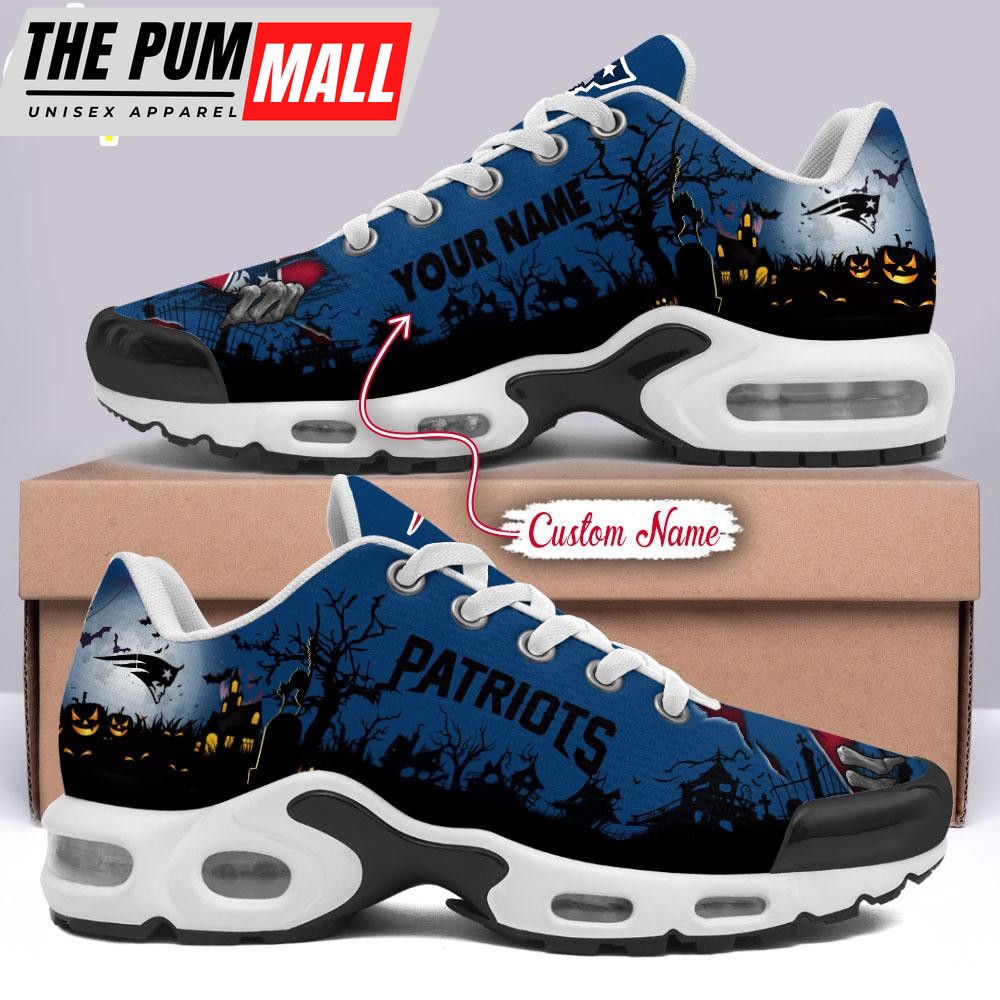 Custom Name NFL New England Patriots Halloween Day Air Max Plus Shoes