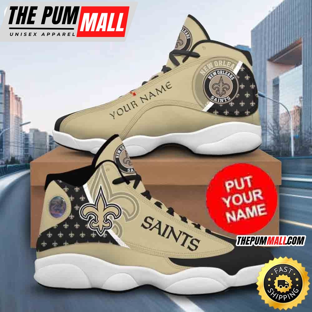 Custom Name NFL New Orleans Saints Air Jd 13 Shoes Printed Logo JD 13