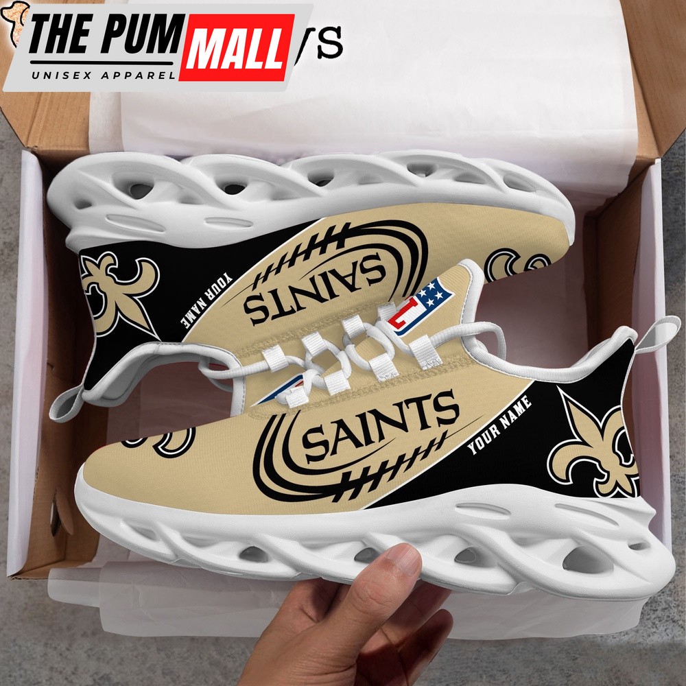 Custom Name NFL New Orleans Saints Clunky Max Soul Shoes