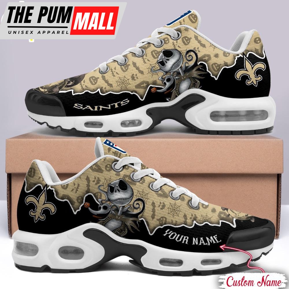 Custom Name NFL New Orleans Saints Jack Skellington Air Max Plus Shoes