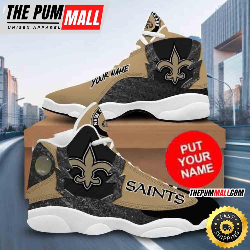 Custom Name NFL New Orleans Saints Limited Version Air Jd 13 Shoes Printed Logo JD 13