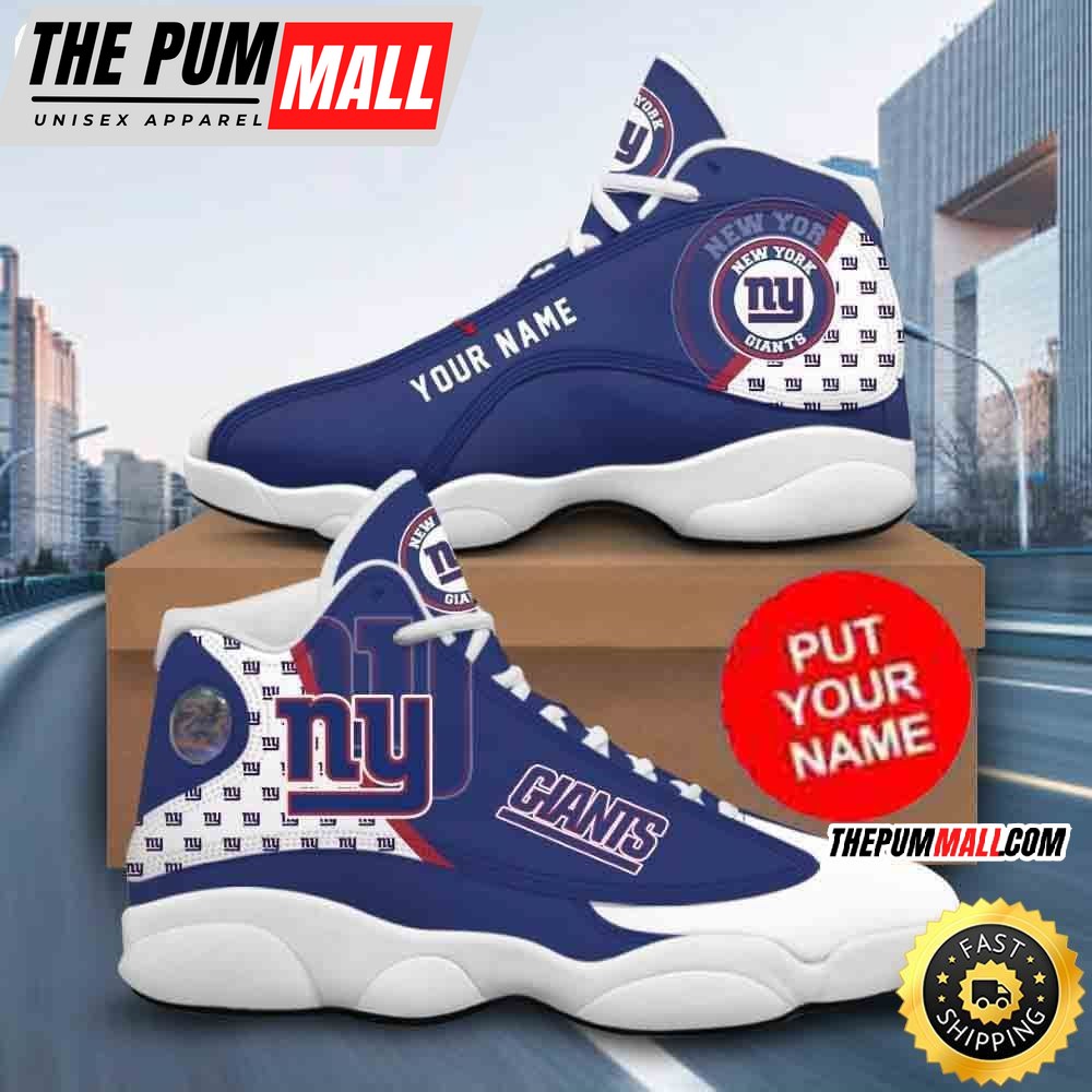 Custom Name NFL New York Giants Air Jd 13 Shoes Printed Logo JD 13