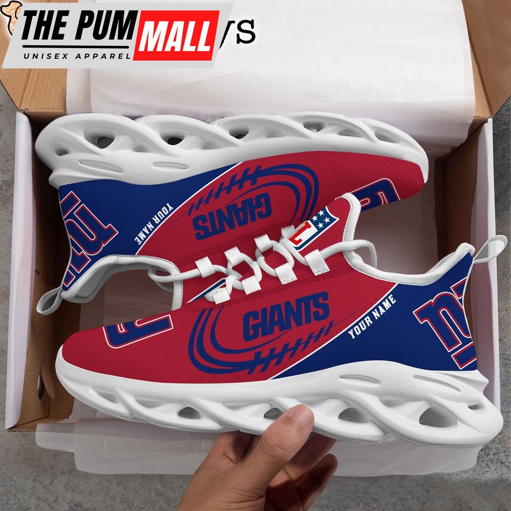 Custom Name NFL New York Giants Clunky Max Soul Shoes