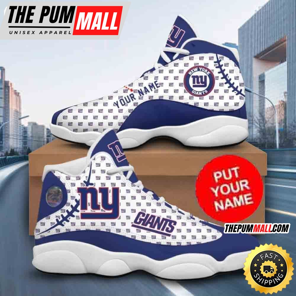 Custom Name NFL New York Giants Logo Pattern Air Jd 13 Shoes Printed Logo JD 13