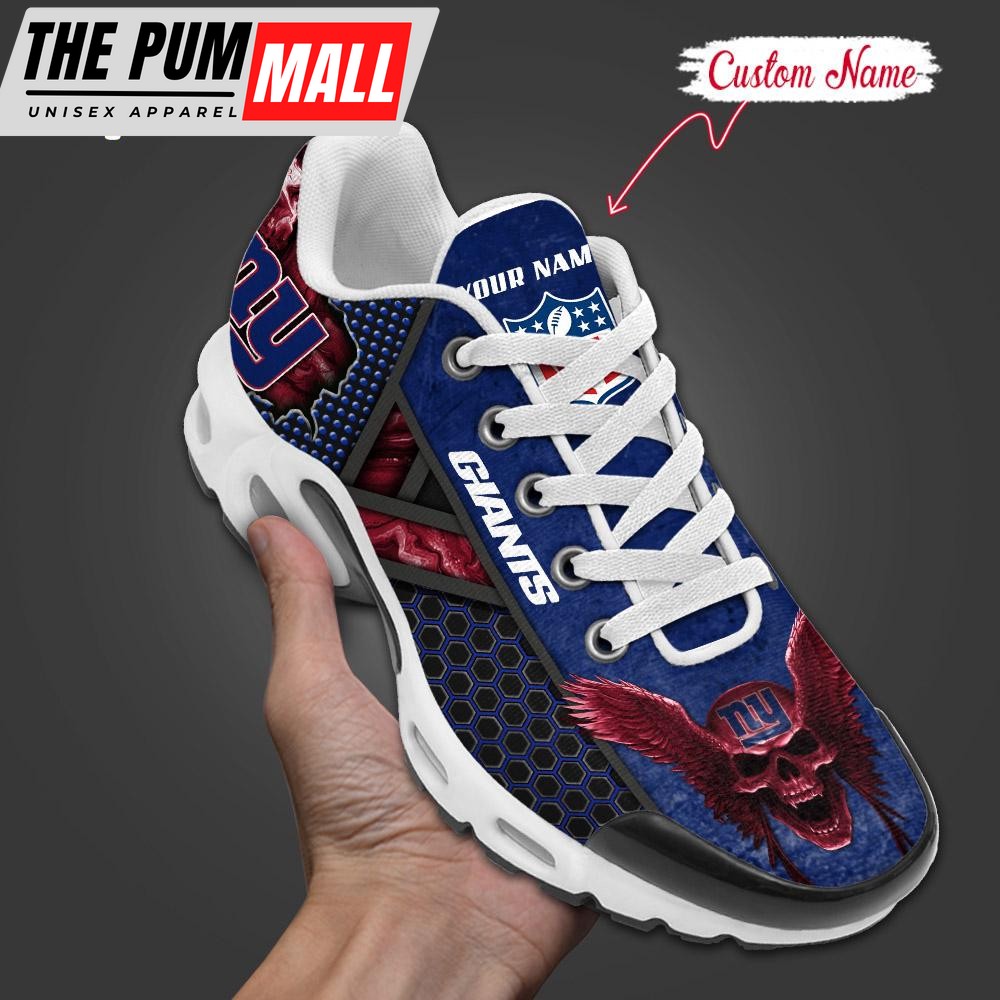 Custom Name NFL New York Giants Skull Air Max Plus Shoes