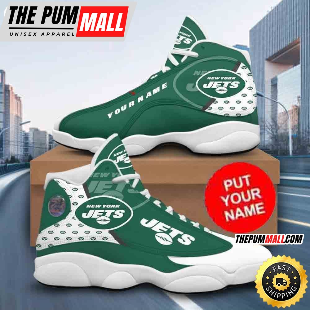 Custom Name NFL New York Jets Air Jd 13 Shoes Printed Logo JD 13