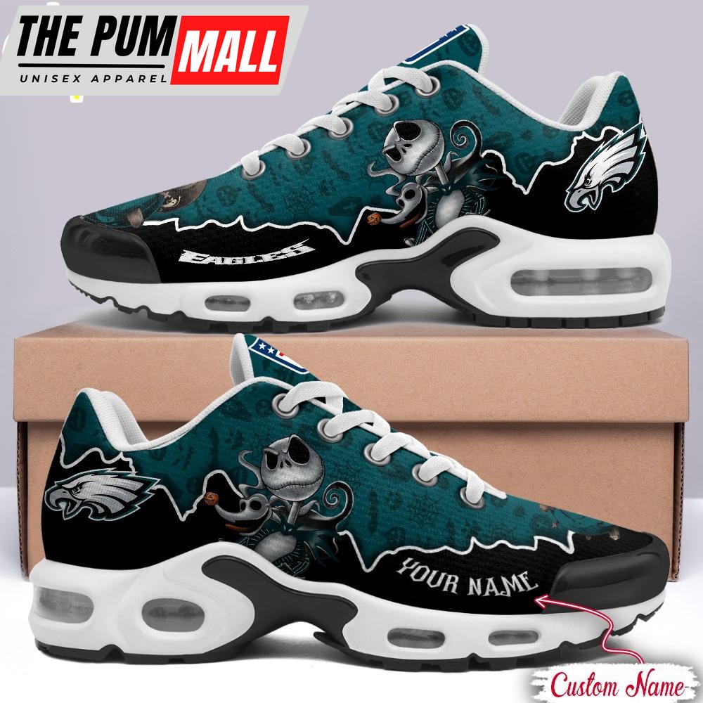 Custom Name NFL Philadelphia Eagles Jack Skellington Air Max Plus Shoes
