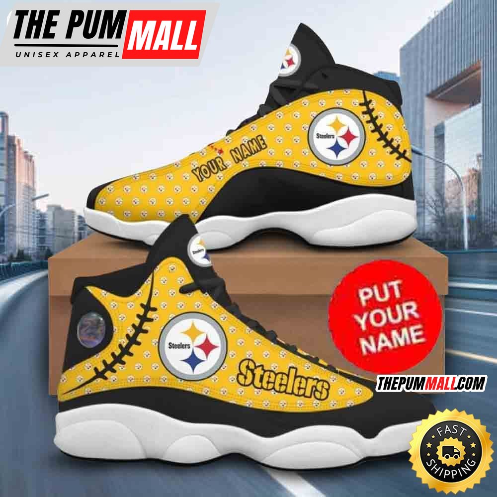 Custom Name NFL Pittsburgh Steelers Baseball Air Jd 13 Shoes Printed Logo JD 13