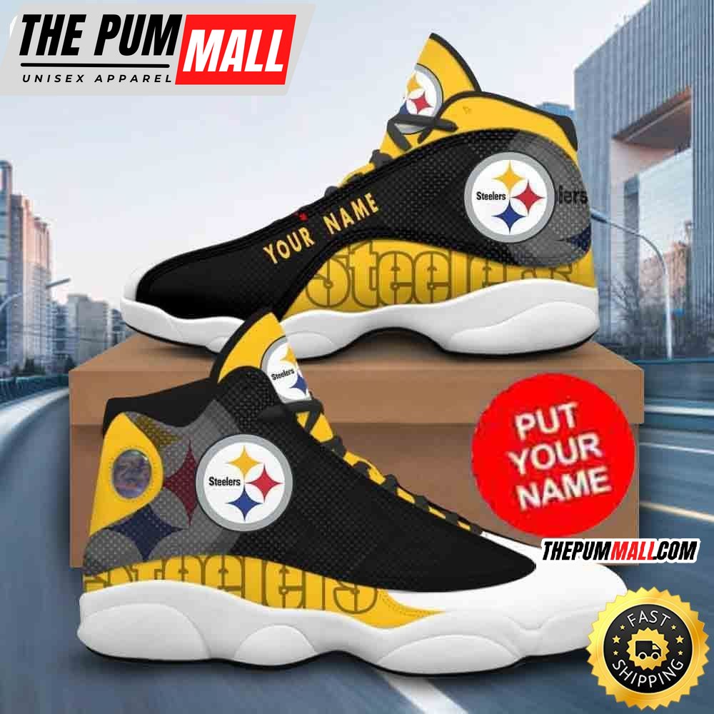 Custom Name NFL Pittsburgh Steelers Baseball Logo Air Jd 13 Shoes Printed Logo JD 13