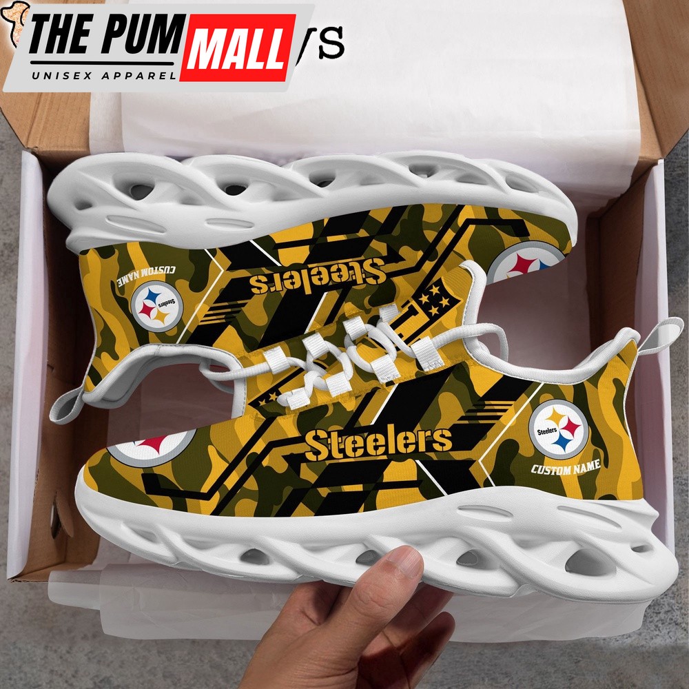 Custom Name NFL Pittsburgh Steelers Clunky Max Soul Shoes