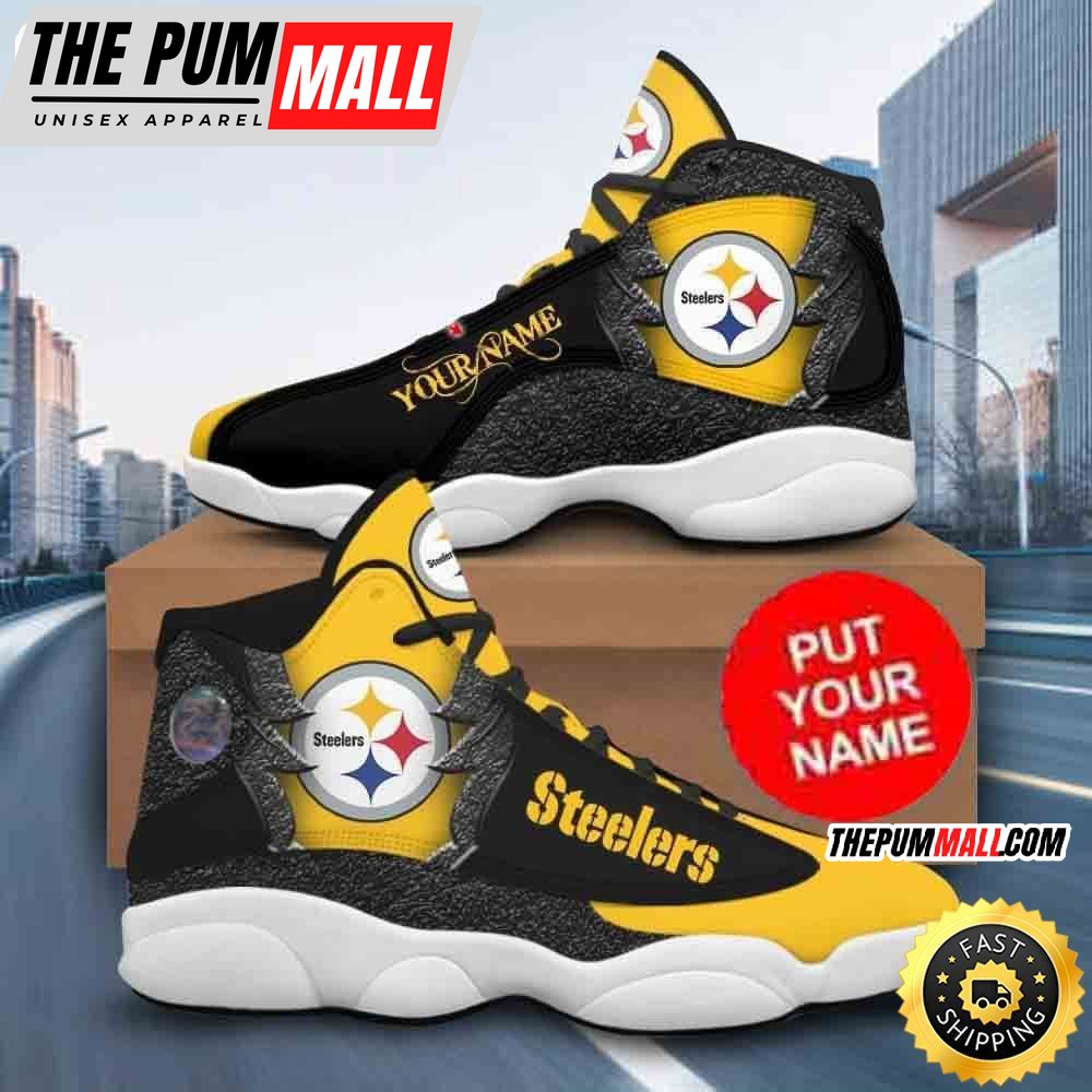 Custom Name NFL Pittsburgh Steelers Logo Design Air Jd 13 Shoes Printed Logo JD 13