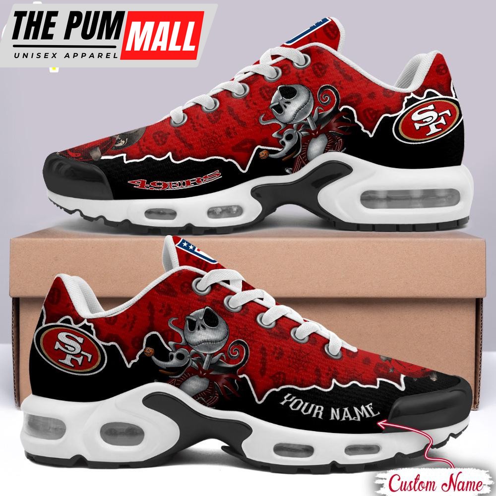 Custom Name NFL San Francisco 49ers Jack Skellington Air Max Plus Shoes