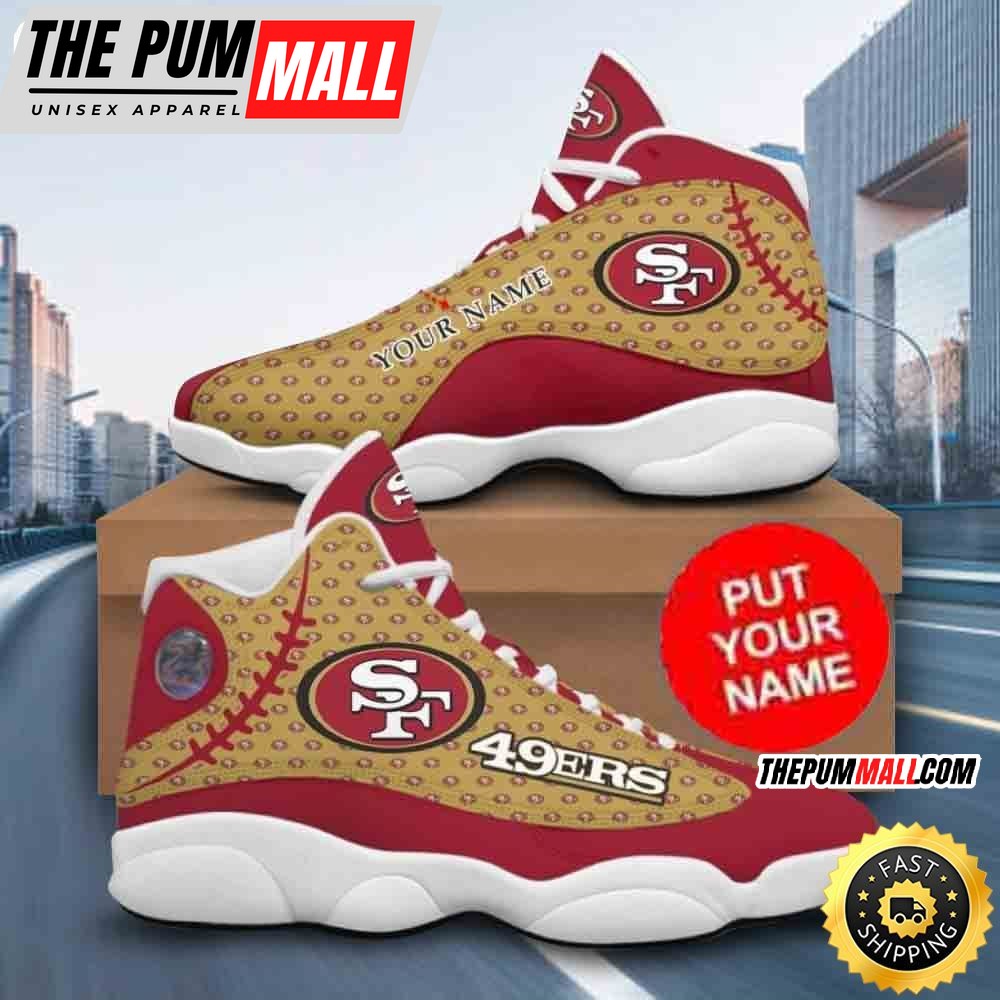 Custom Name NFL San Francisco 49ers Logo Pattern Air Jd 13 Shoes Printed Logo JD 13