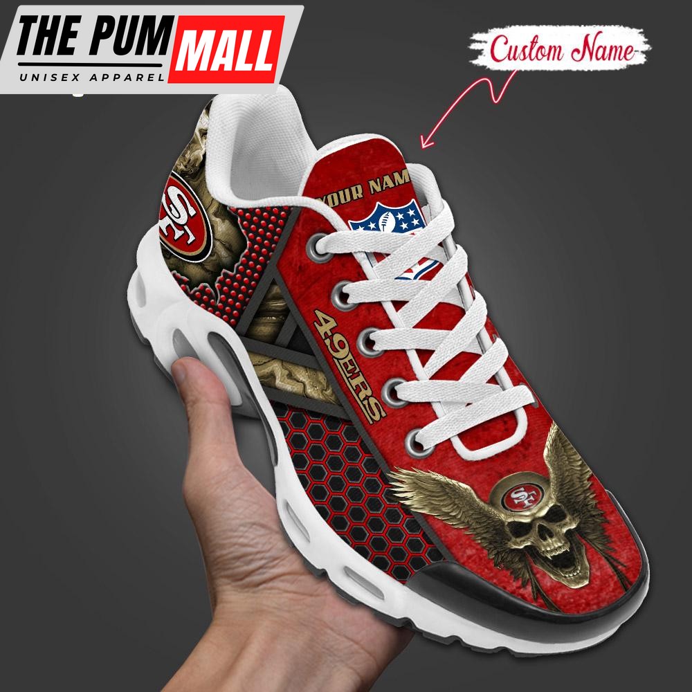 Custom Name NFL San Francisco 49ers Skull Air Max Plus Shoes