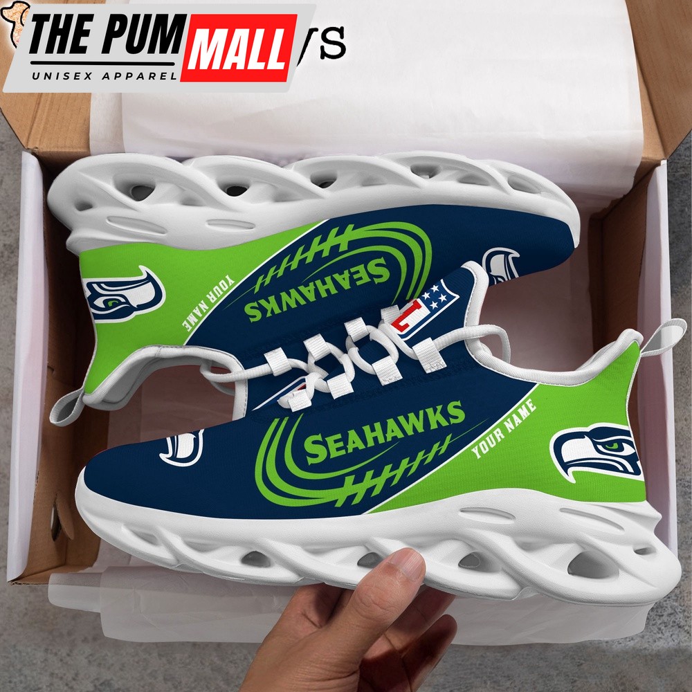 Custom Name NFL Seattle Seahawks Clunky Max Soul Shoes