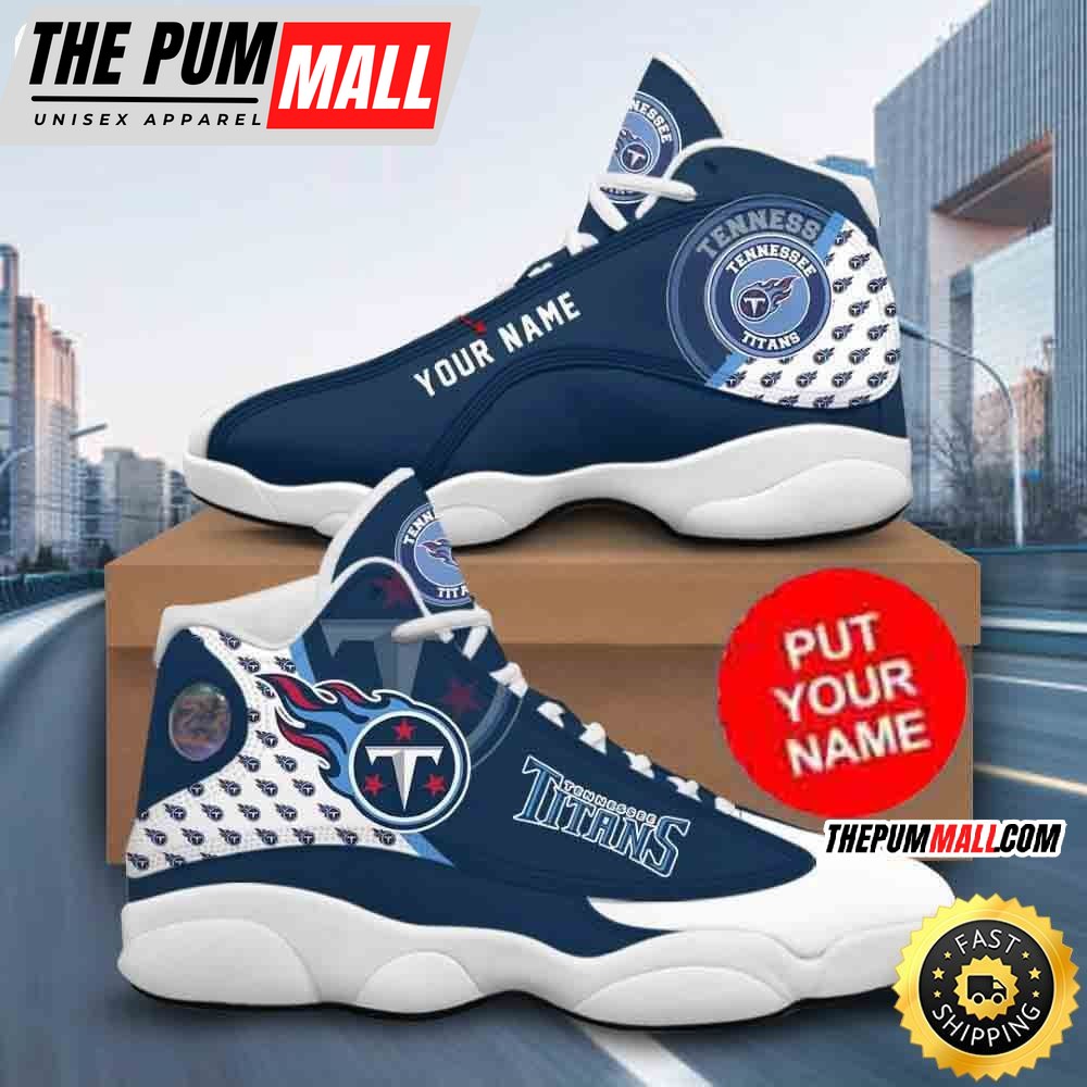 Custom Name NFL Tennessee Titans Air Jd 13 Shoes Printed Logo JD 13