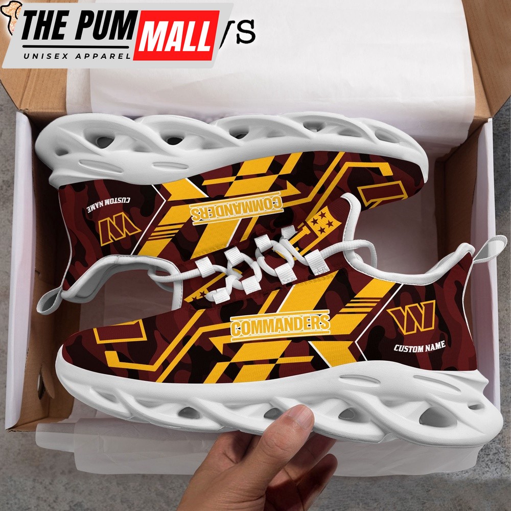Custom Name NFL Washington Commanders Clunky Max Soul Shoes