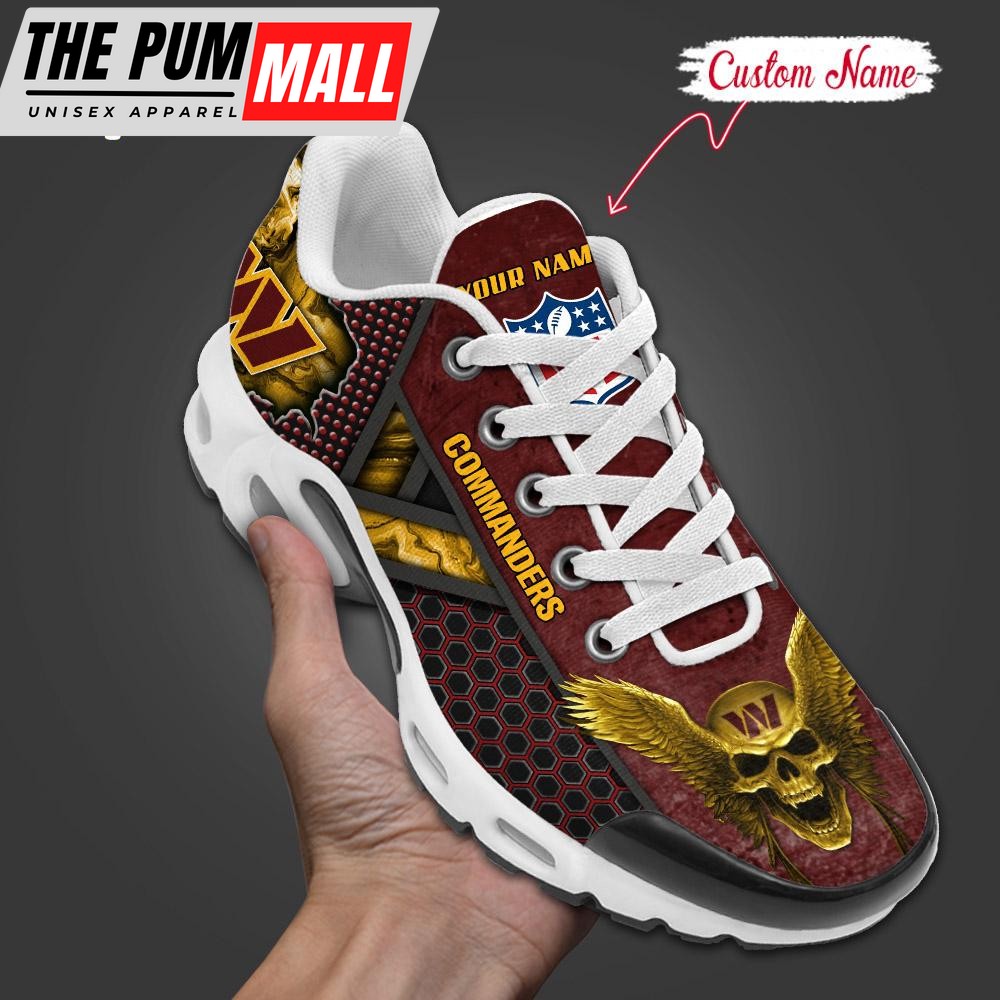 Custom Name NFL Washington Commanders Skull Air Max Plus Shoes