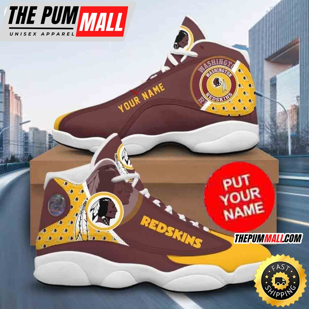 Custom Name NFL Washington Redskins Logo Design Air Jd 13 Shoes Printed Logo JD 13